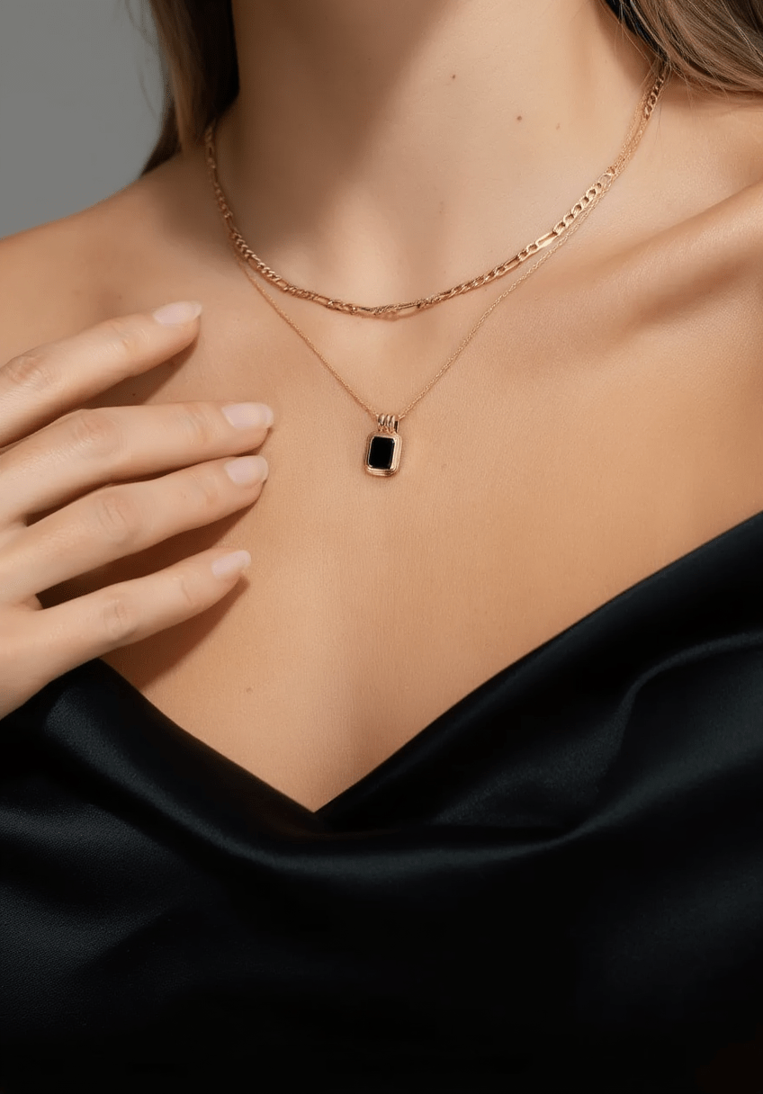 Anke Chain Necklace - Black Onyx
